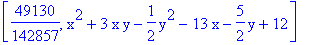 [49130/142857, x^2+3*x*y-1/2*y^2-13*x-5/2*y+12]